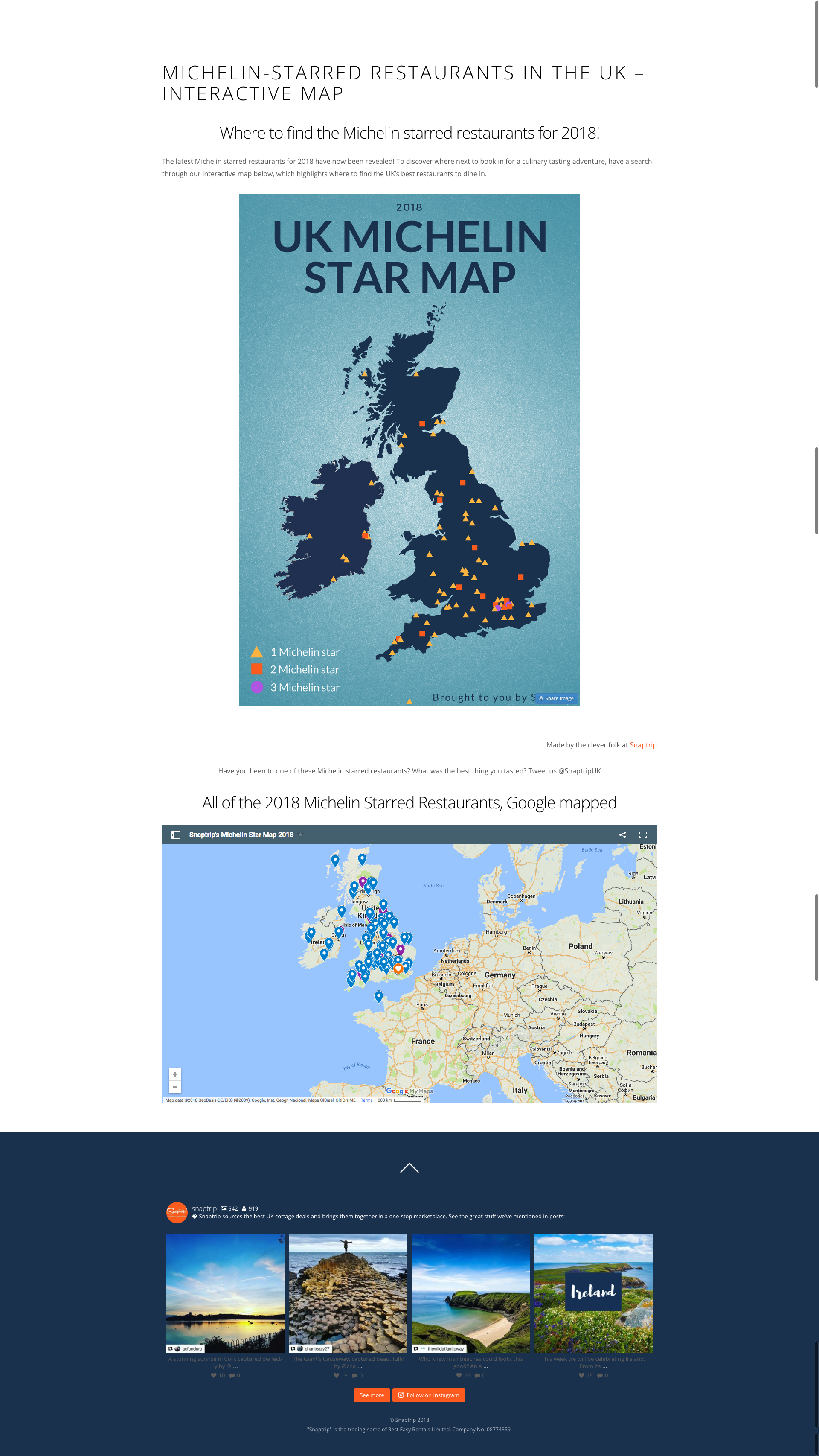 Michelin starred restaurants in the UK – interactive map Snaptrip blog